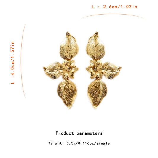 Textured Leaves Stud Earrings Women Gifts Earring Cute Girls Eardrop Jewelry