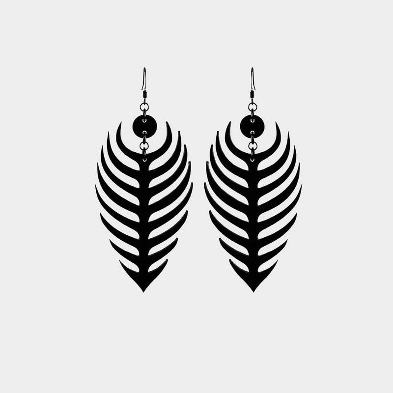 Gothic Leaf Drop Earrings Hip Hop Women Party Gift Jewelry Ear Fashion Pendant