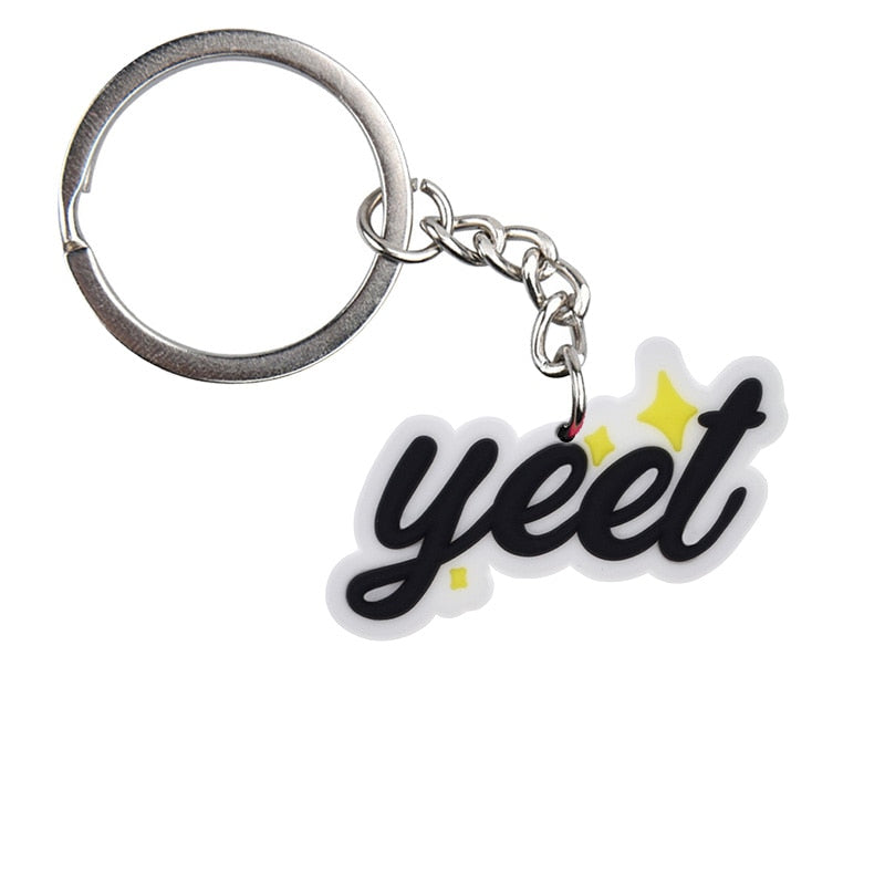 43 Styles Phrase Quotes Keychain Car Keyring Cartoon Creative Pendant Souvenir