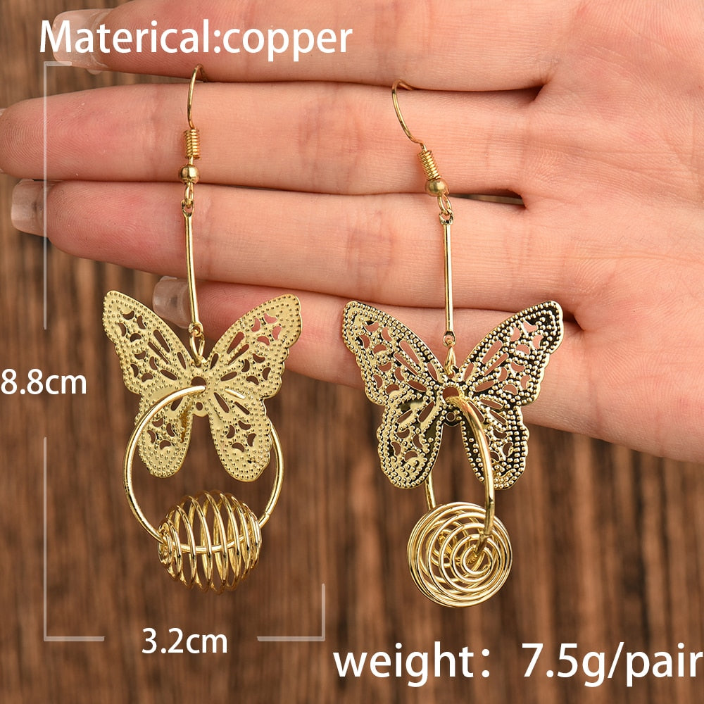 Butterfly Spiral Pendant Drop Earrings Cartoon Ear Pendants Accessories Women