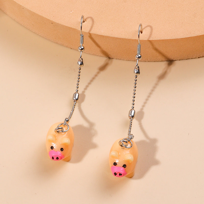 Pig Design Dangle Earrings Women Charms Earring Fashion Creative Jewelry