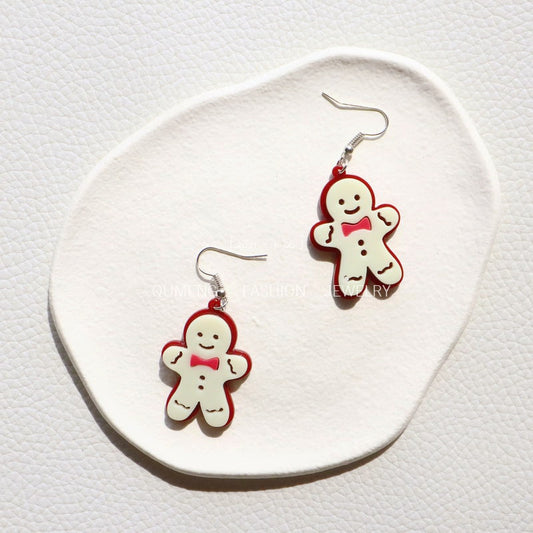 Gingerbread Cookie Drop Earrings Female Travel Cartoon Earrings Creative Art