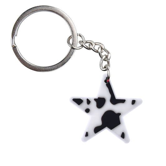 Cow Pattern Star Keychain Key Ring Alloy Key Chains For Women Men Handbag