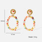 3 Styles Colorful Beads Geometric Drop Earrings Women Fashion Creative Art Cute