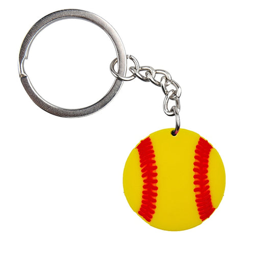 Softball Ball Keychain PVC Sports Pendant Key Ring Sports Souvenir Fashion Key