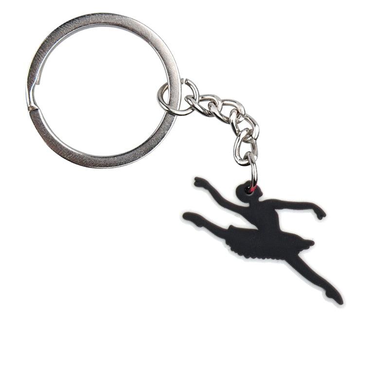 12 Styles I Love Dance Ballet Shoe Ballerina Keychain Party Gift Cute Keyring