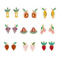 Apple Fruit Rhinestone Stud Earrings Cartoon Ear Pendants Accessories Women