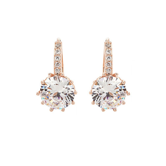 Rose Gold Color Crystal Ear Buckle Ear Studs Earrings Female Fashion Earrings