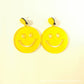 Yellow Smile Acrylic Drop Earrings Female Travel Cartoon Earrings Creative Art