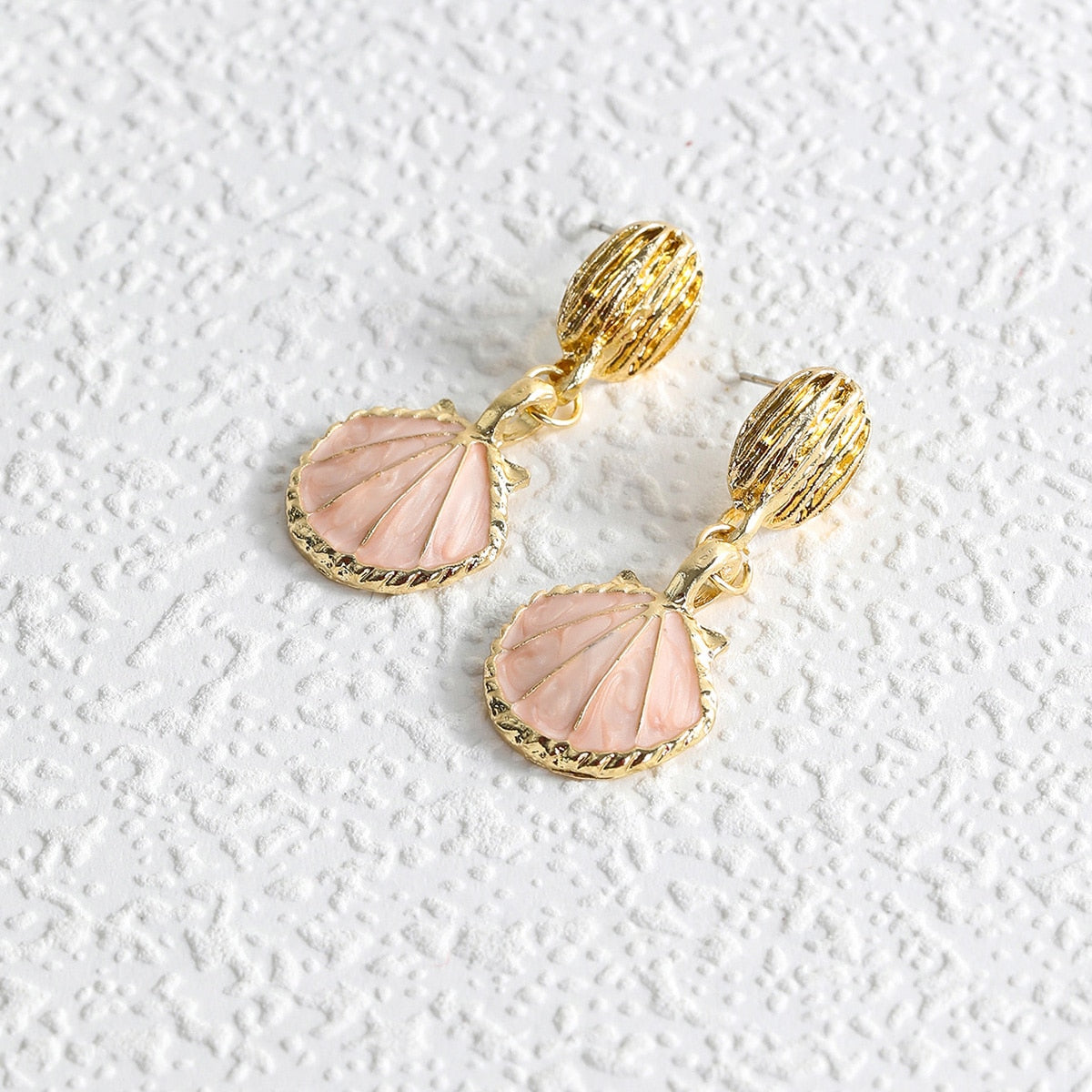 Pink Shell Drop Earrings Women Travel Fashion Cartoon Earrings Creative Jewelry