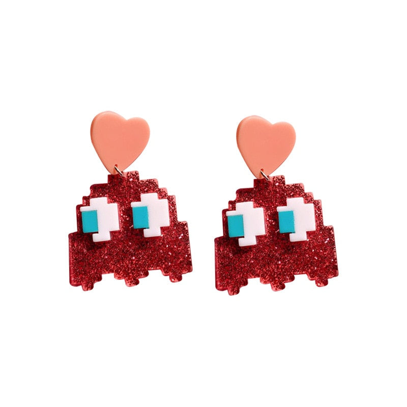 Cute Glitter Robot Drop Earrings Women Creativity Jewelry Cute Earring Girls