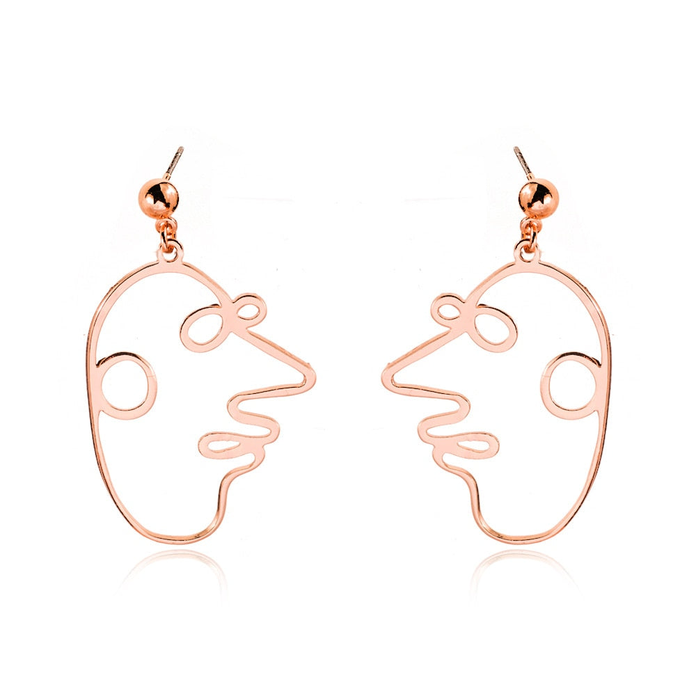 Big Nose Face Retro Abstract Drop Earrings Women Travel Fashion Cartoon Earrings