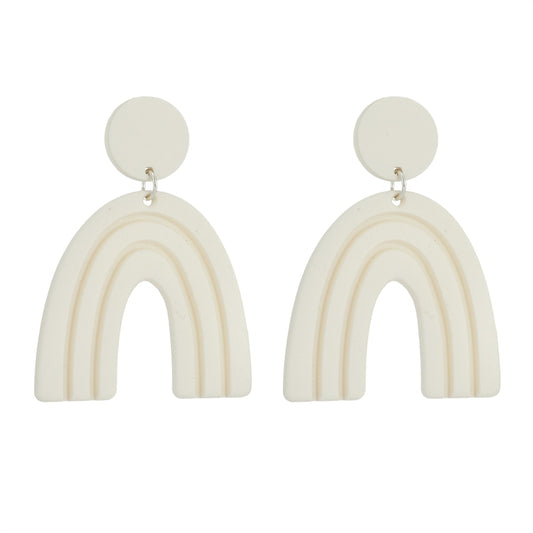 White Rainbow Drop Earrings Women Travel Fashion Cartoon Earrings Creative