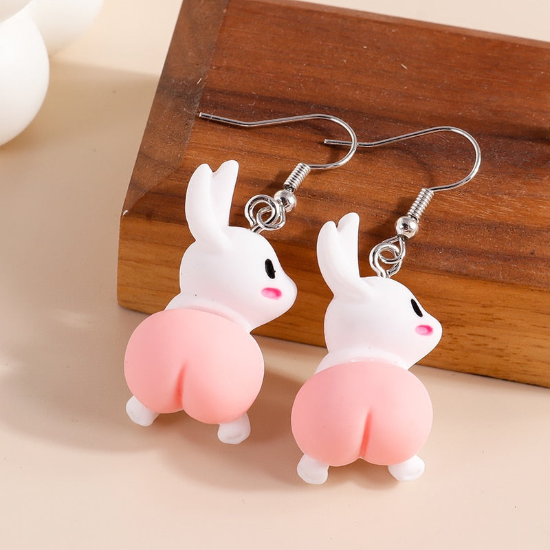 Cartoon Rabbit Dangle Earrings Women Charms Earring Fashion Creative Jewelry