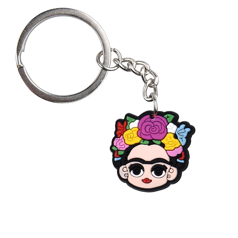 Mexican Girl Keychain Cartoon Creative Gift Key Holder Keyring Anime Souvenir