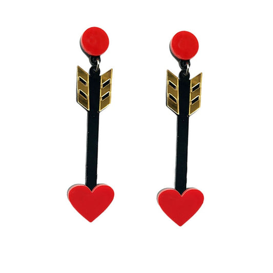 Heart Arrow Acrylic Drop Earrings Women Travel Fashion Cartoon Earrings Creative