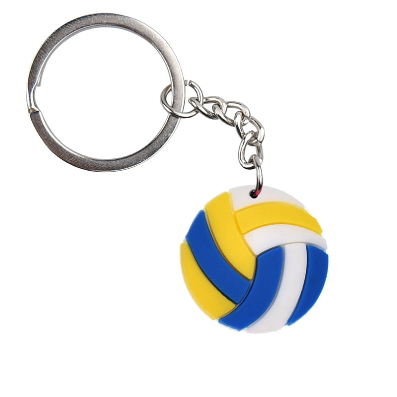 34 Styles Basketball Tennis Baseball Softball Keychain PVC Sports Pendant Key