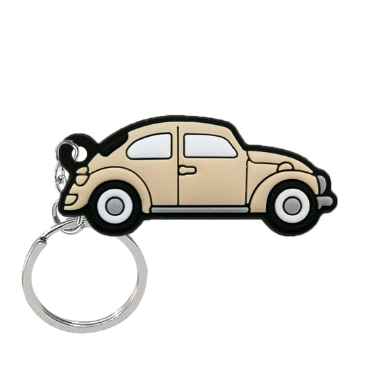 Beige Car PVC Keychain Cartoon Decoration Charms Key Accessories Party Gift