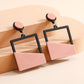 Pink Geometric Figure Lady Cute Dangle Earrings for Women Jewelry Girls Earrings