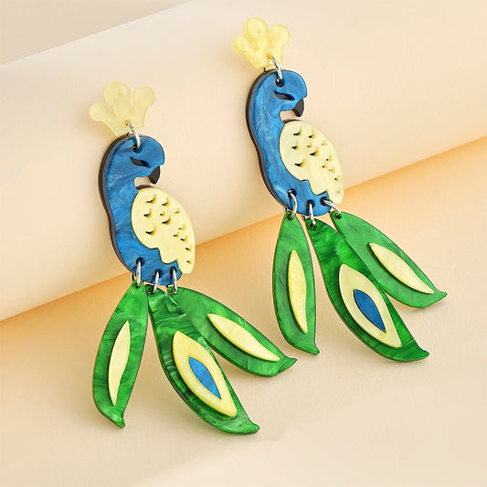 Peacock Drop Earrings Women Travel Fashion Cartoon Earrings Creative Jewelry