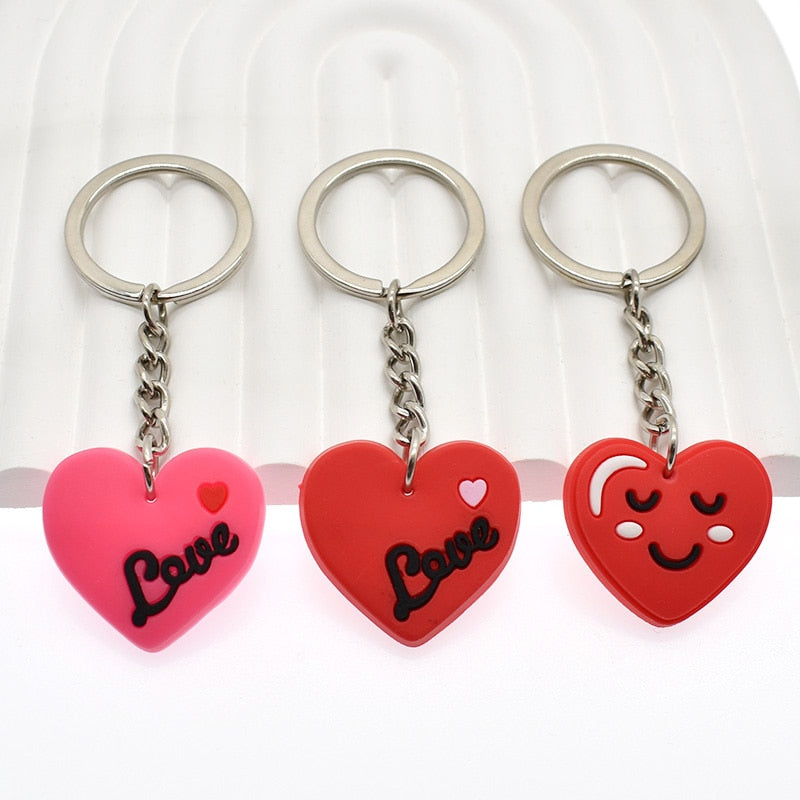 15 Styles Love Heart Couple Cute Keychain Cartoon Creative Gift Key Holder