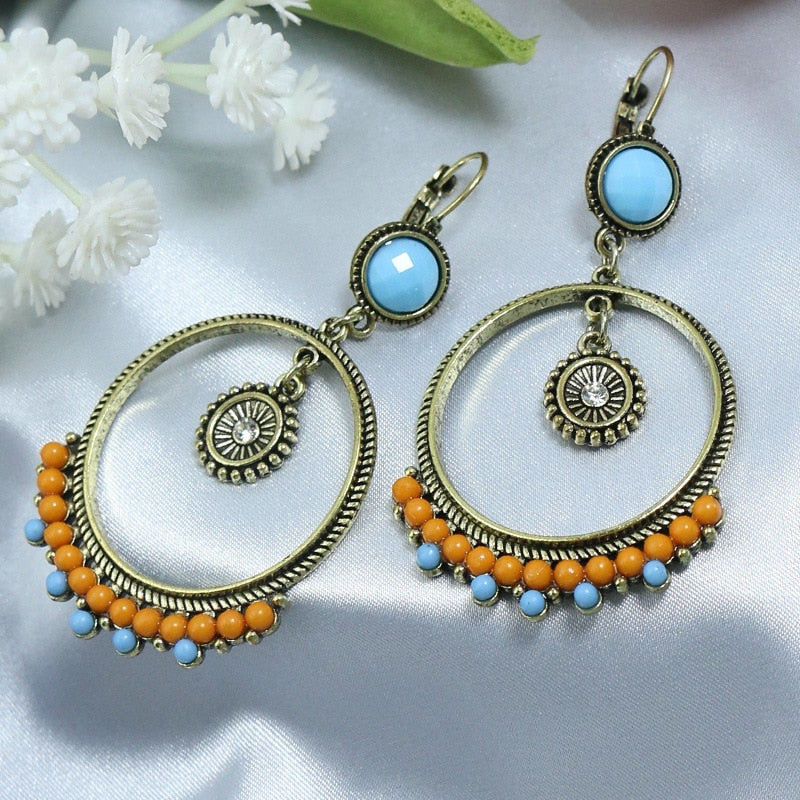 17 Styles Long Bohemian Shell Vintage Flower Fringed Dangle Earrings Women Party