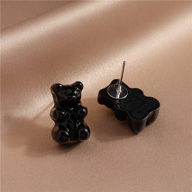 Black Bear Cute Stud Earrings Women Creativity Jewelry Cute Earring Girls Gift