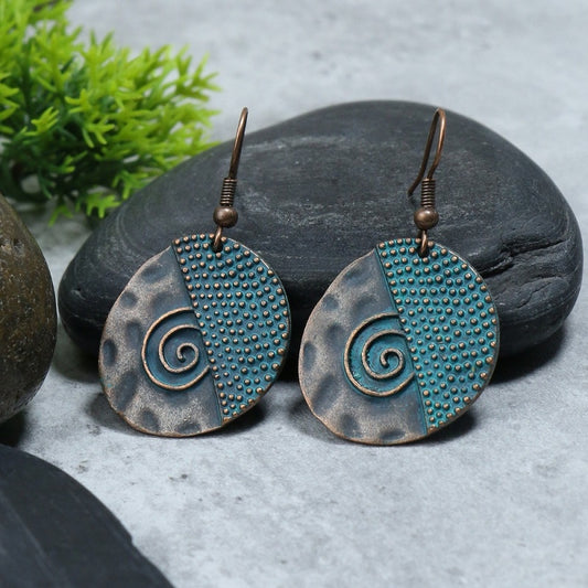 Textured Spin Pattern Dangle Earrings Women Party Wedding Jewelry Dangle Gifts