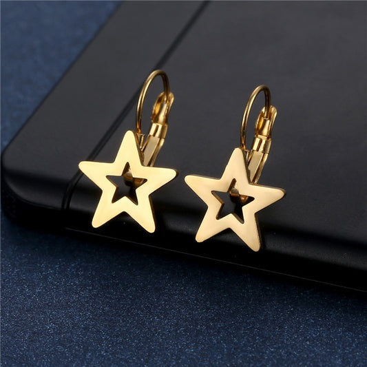 Cute Star Mini Small Stud Earrings Stainless Steel Women Party Gifts Charms