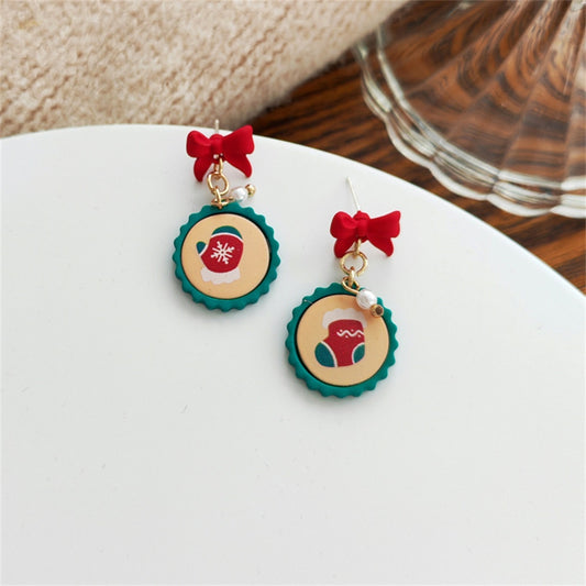 Christmas Pendant Drop Earrings Women Party Cute Art Jewelry Dangle Gifts