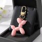 Baby Pink Resin Cartoon Balloon Dog Animal Keychains Key Ring For Women Men