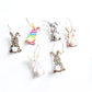 Colorful Stripe Bunny Wooden Drop Earrings Women Gifts Earring Cute Girls