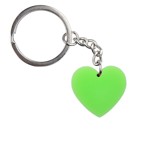 Lime Green Heart Keychain Cartoon Creative Gift Key Holder Keyring Anime