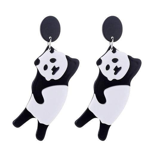 Dancing Acrylic Panda Drop Earrings Women Travel Fashion Cartoon Earrings