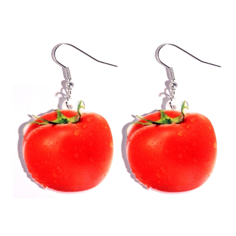 Vegetable Tomato Drop Earrings Women Creativity Jewelry Cute Earring Girls Gift