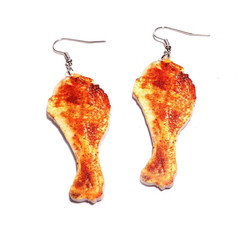 Fried Drumsticks Drop Earrings Women Art Fashion Cartoon Earrings Creative