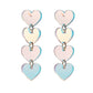 Holographic Acrylic Hearts Dangle Earrings Women Travel Fashion Cartoon Earrings