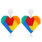 Mixed Color Heart Drop Earrings Women Travel Fashion Cartoon Earrings Creative
