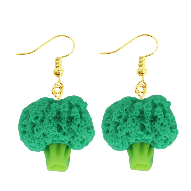 Broccoli Drop Earrings Women Art Fashion Cartoon Earrings Creative Jewelry