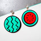 Mismatched Watermelon Acrylic Drop Earrings Women Travel Fashion Cartoon