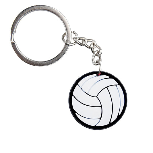 White Volleyball Ball Keychain PVC Sports Pendant Key Ring Sports Souvenir