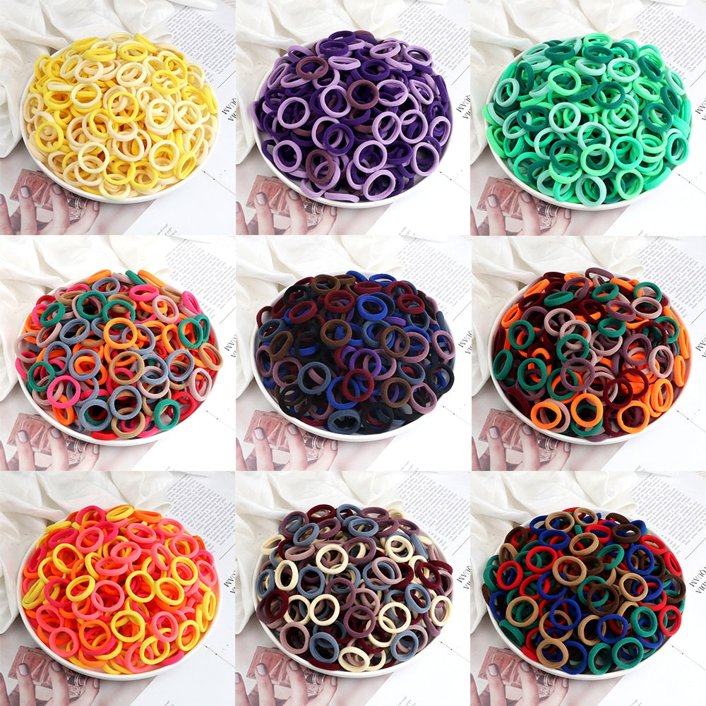 20pcs Hairband Mixed Color Small Elastic Rubber Band Hair Accessories For Woman