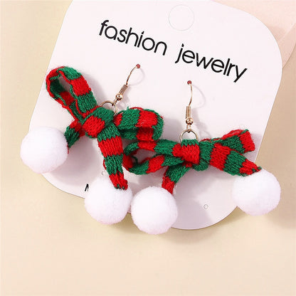 Red Green Scarf Bow Dangle Drop Earrings Women Charms Earring Fashion Creative