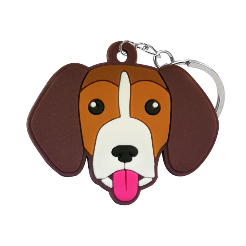 Beagle Dog Keyring Cute Cartoon Style Keychains Bag Car Pendant Jewelry Gift