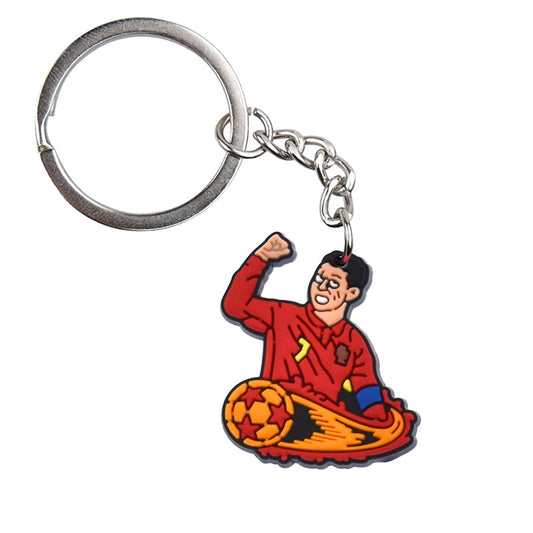 Soccer Player Football PVC Keychain Party Gift Cute Keyring Cartoon DIY Jewelry