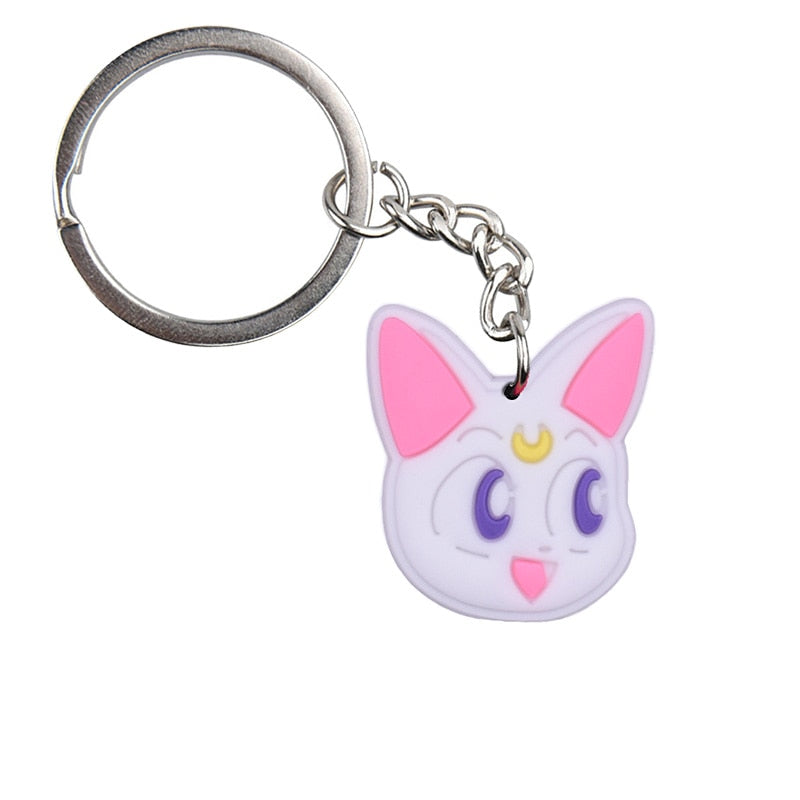 22 Styles Japanese Cartoon Anime moon Pendant Star Keychains Luna cat Holder Car