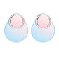 Holographic Acrylic Round Dangle Earrings Women Travel Fashion Cartoon Earrings