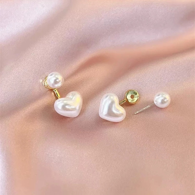 22 Styles Heart Pearl Flower Stud Earring Fashion Women Girls Vintage Cute