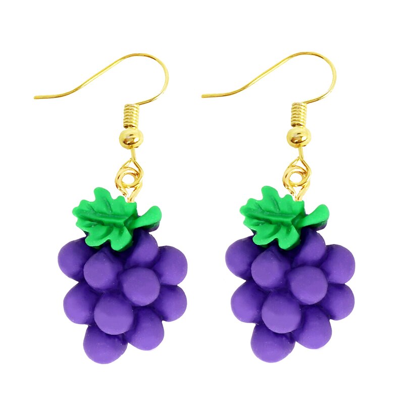 Grape Drop Earrings Women Art Fashion Cartoon Earrings Creative Jewelry