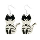 Black and White Stripe Cat Dangle Earrings Women Gifts Earring Cute Girls
